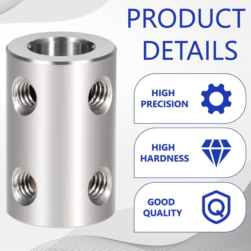 Bruislard Shaft Coupler, 8mm to 8mm Bore Rigid Coupling Set Shaft Coupler Connector for 3D Printers Stainless Steel Coupler Rigid Couplings for 3D Printers Motor Accessories - Image 3